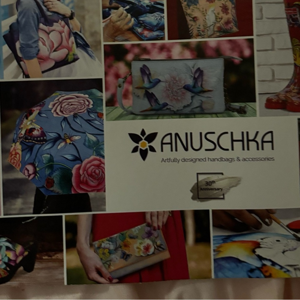 Anuschka Artistic Elephant and Butterfly Crossbody Bag - Picture 7 of 16